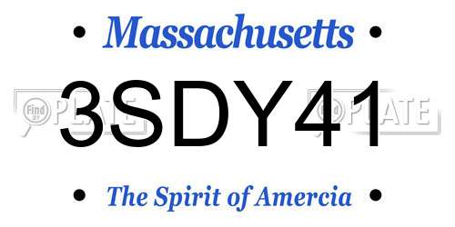 3SDY41 Massachusetts License Plate