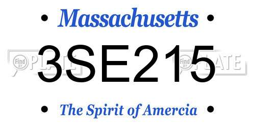 3SE215 Massachusetts License Plate