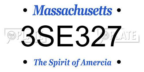 3SE327 Massachusetts License Plate