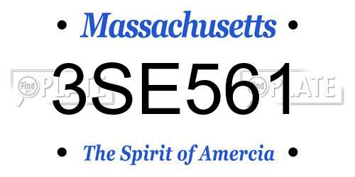 3SE561 Massachusetts License Plate
