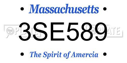 3SE589 Massachusetts License Plate