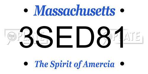 3SED81 Massachusetts License Plate
