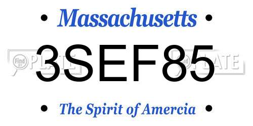 3SEF85 Massachusetts License Plate