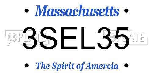 3SEL35 Massachusetts License Plate