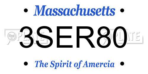 3SER80 Massachusetts License Plate