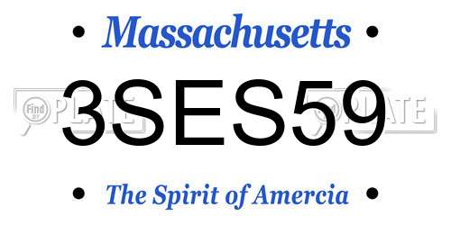 3SES59 Massachusetts License Plate