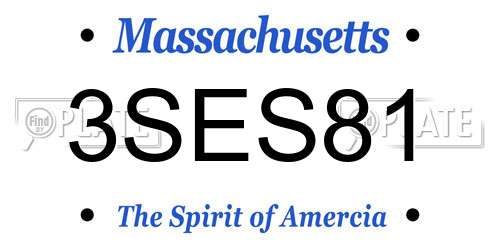 3SES81 Massachusetts License Plate