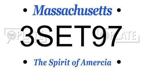 3SET97 Massachusetts License Plate
