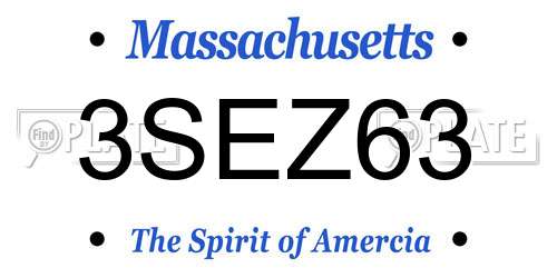 3SEZ63 Massachusetts License Plate