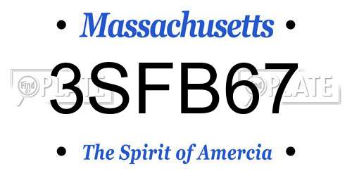3SFB67 Massachusetts License Plate