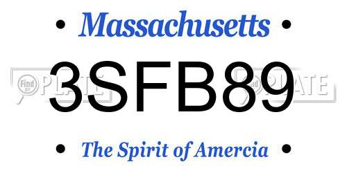 3SFB89 Massachusetts License Plate
