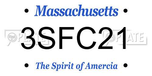 3SFC21 Massachusetts License Plate
