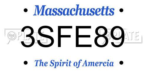 3SFE89 Massachusetts License Plate