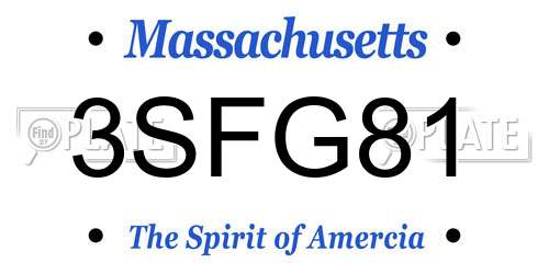 3SFG81 Massachusetts License Plate