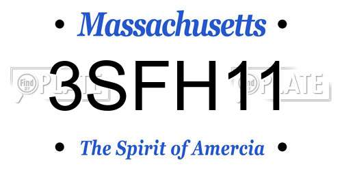 3SFH11 Massachusetts License Plate
