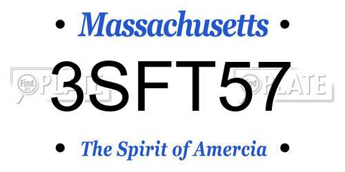 3SFT57 Massachusetts License Plate
