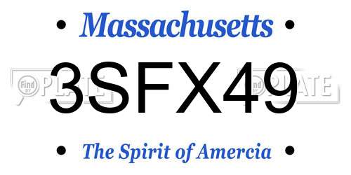 3SFX49 Massachusetts License Plate
