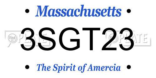 3SGT23 Massachusetts License Plate