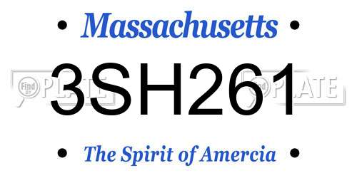 3SH261 Massachusetts License Plate