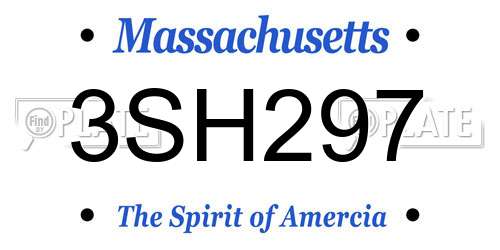 3SH297 Massachusetts License Plate