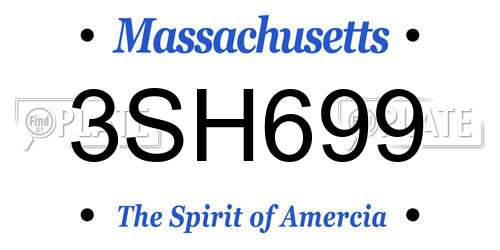 3SH699 Massachusetts License Plate