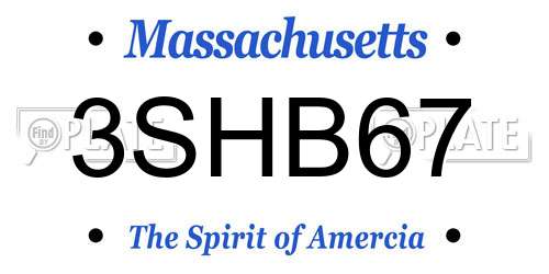 3SHB67 Massachusetts License Plate
