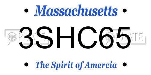 3SHC65 Massachusetts License Plate