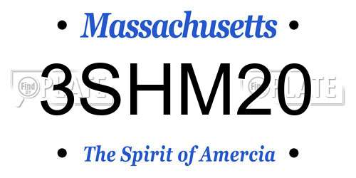 3SHM20 Massachusetts License Plate