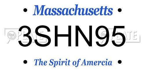 3SHN95 Massachusetts License Plate