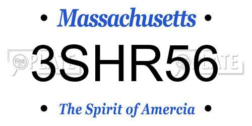 3SHR56 Massachusetts License Plate