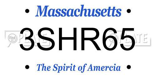 3SHR65 Massachusetts License Plate