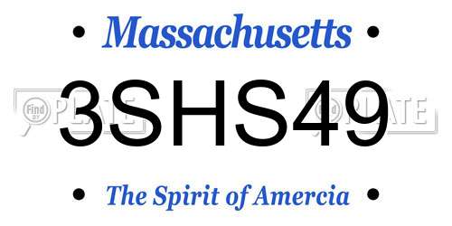 3SHS49 Massachusetts License Plate
