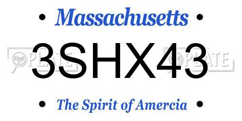 3SHX43 Massachusetts License Plate