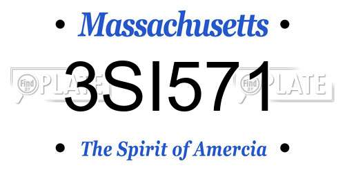3SI571 Massachusetts License Plate