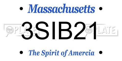 3SIB21 Massachusetts License Plate