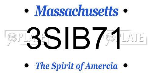 3SIB71 Massachusetts License Plate