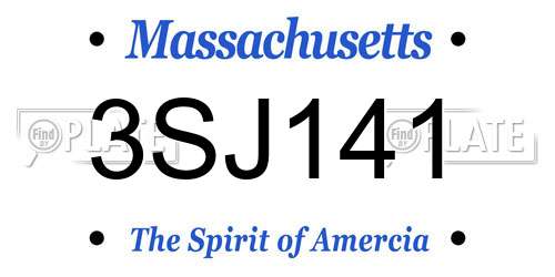 3SJ141 Massachusetts License Plate
