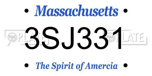 3SJ331 Massachusetts License Plate