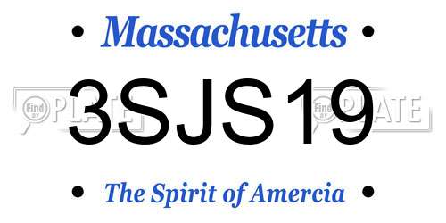 3SJS19 Massachusetts License Plate