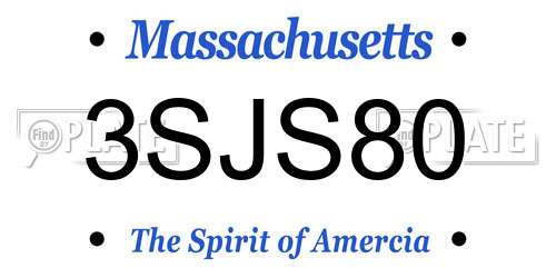 3SJS80 Massachusetts License Plate