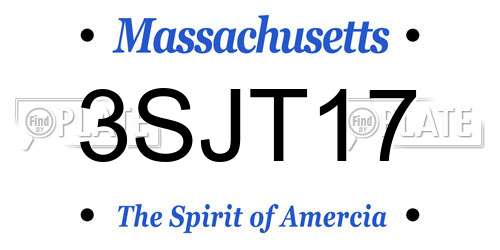 3SJT17 Massachusetts License Plate