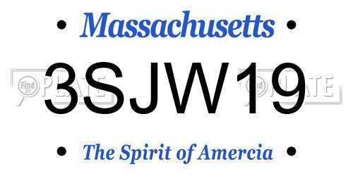 3SJW19 Massachusetts License Plate