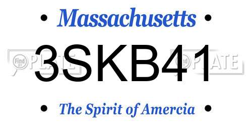 3SKB41 Massachusetts License Plate