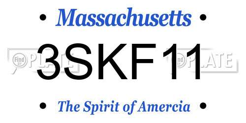 3SKF11 Massachusetts License Plate