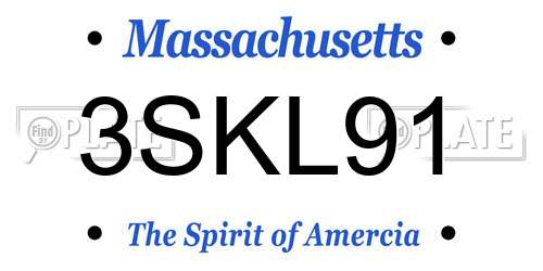 3SKL91 Massachusetts License Plate