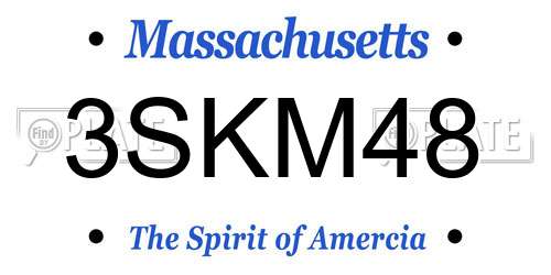 3SKM48 Massachusetts License Plate