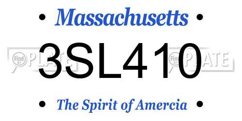3SL410 Massachusetts License Plate