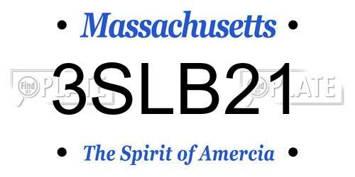 3SLB21 Massachusetts License Plate