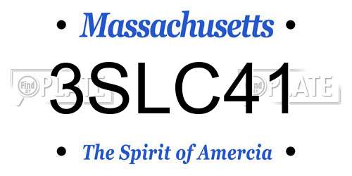 3SLC41 Massachusetts License Plate