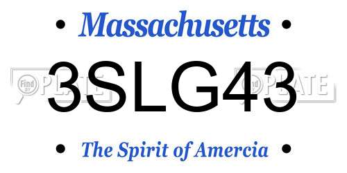 3SLG43 Massachusetts License Plate